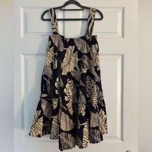 Leaf Print Mini Dress